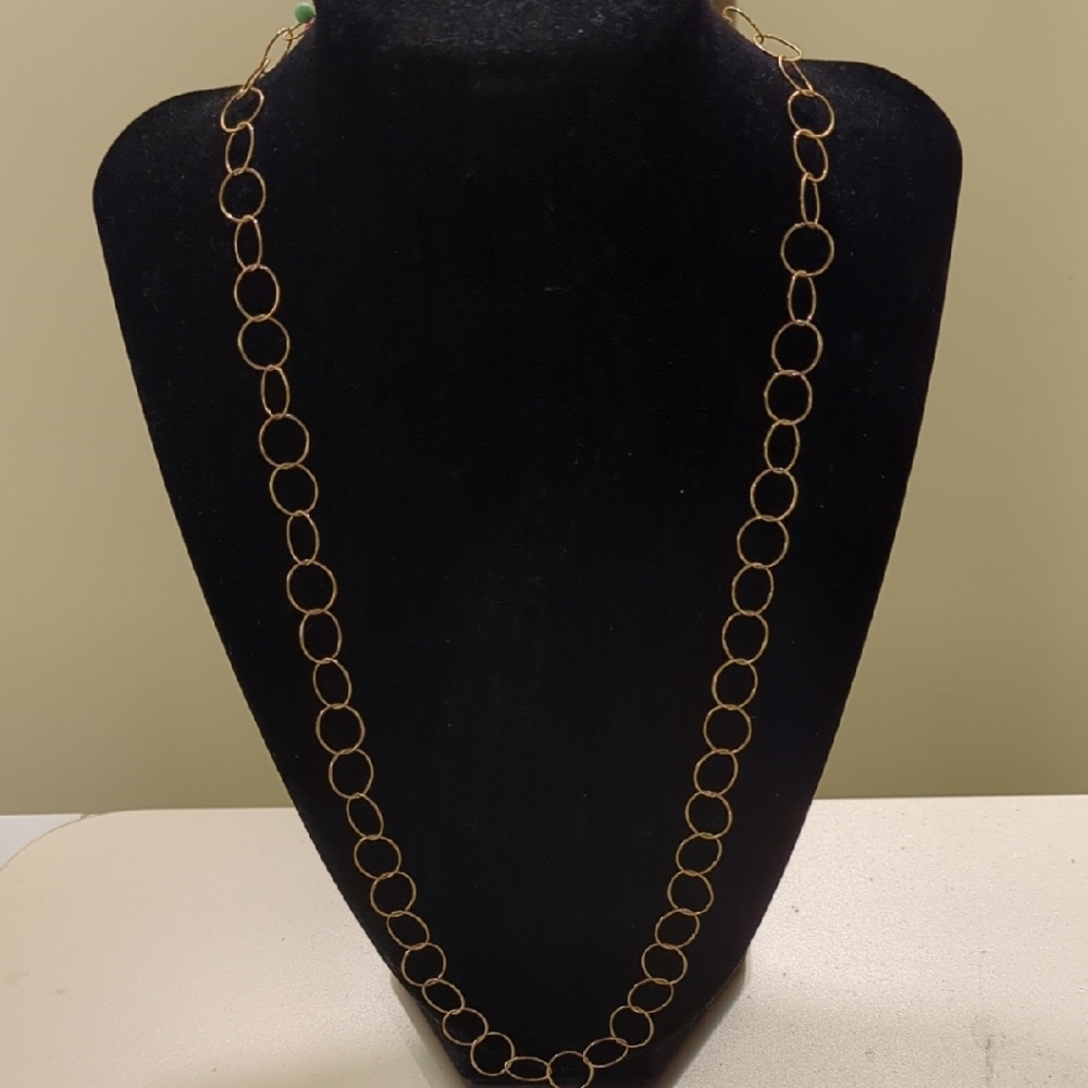 Elegant Gold Circle Link Necklace